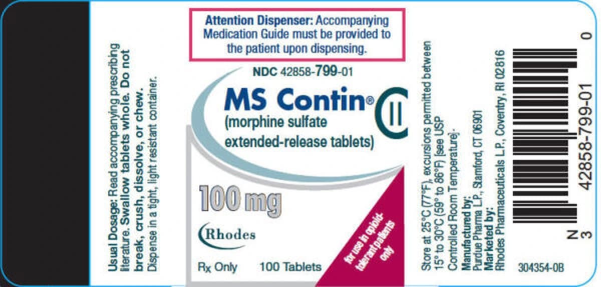 MsContin 100 mg product at Adderall Blog Pharmacy